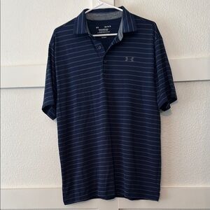 Under Armour Blue Polo Shirt with Stripes